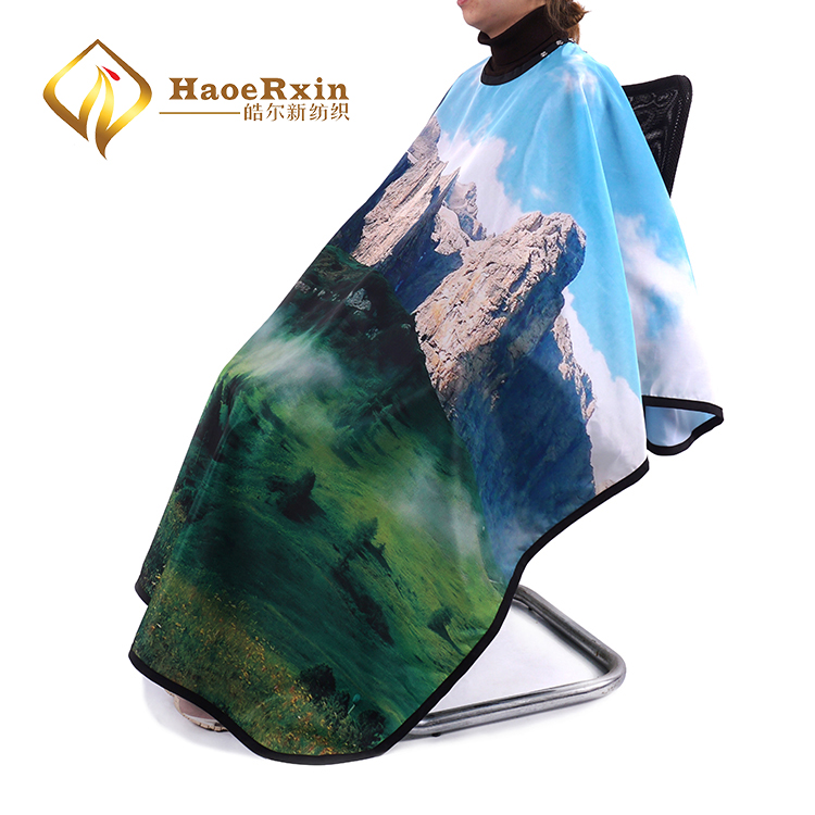Customized wholesale waterproof hair cutting salon sublimation barber capes